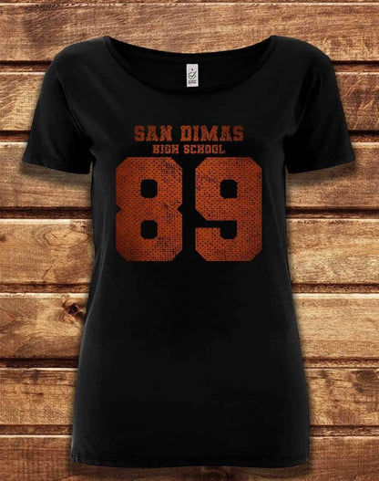 DELUXE San Dimas High School 89 Organic Scoop Neck T-Shirt 8-10 / Black  - Off World Tees