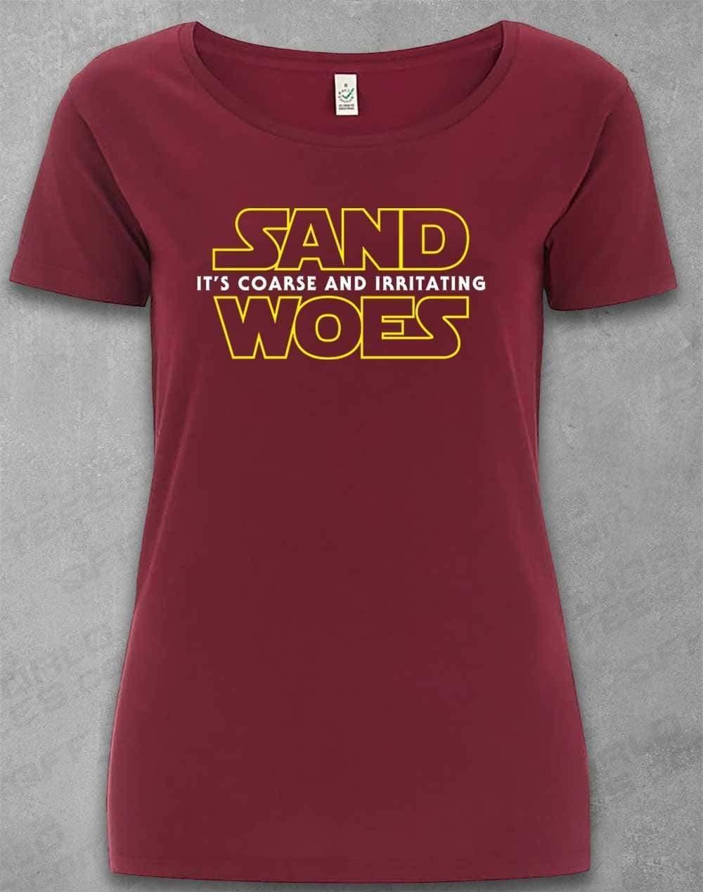 DELUXE Sand Woes - Organic Scoop Neck T-Shirt 8-10 / Burgundy  - Off World Tees