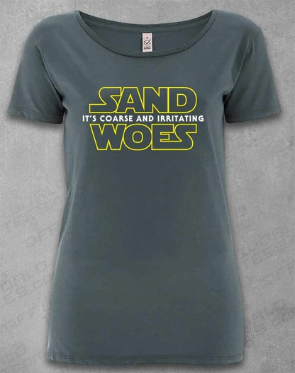 DELUXE Sand Woes - Organic Scoop Neck T-Shirt 8-10 / Light Charcoal  - Off World Tees