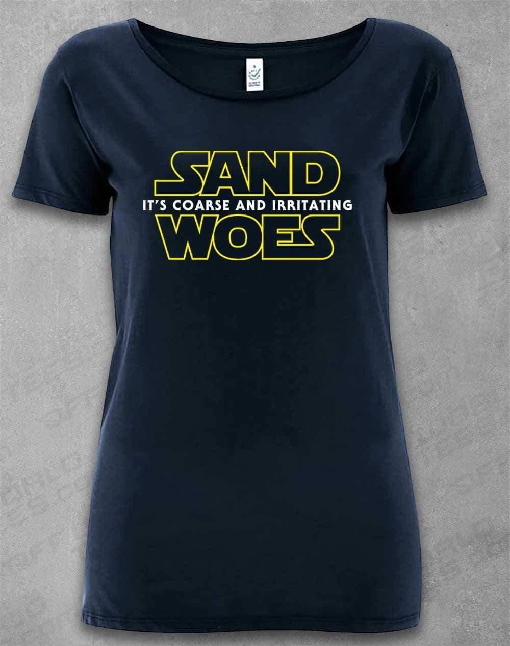 DELUXE Sand Woes - Organic Scoop Neck T-Shirt 8-10 / Navy  - Off World Tees
