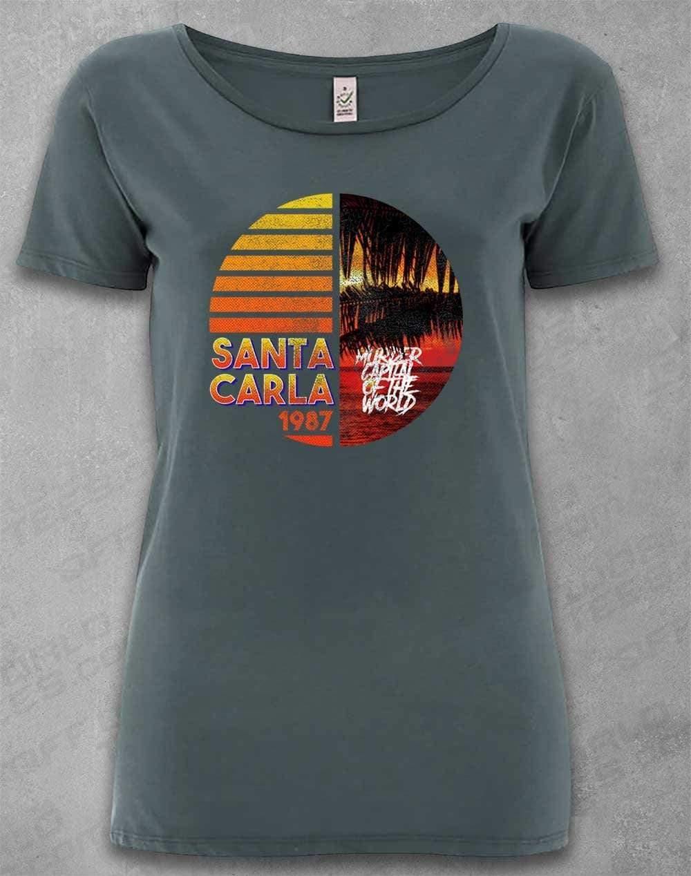 DELUXE Santa Carla 1987 - Organic Scoop Neck T-Shirt 8-10 / Light Charcoal  - Off World Tees