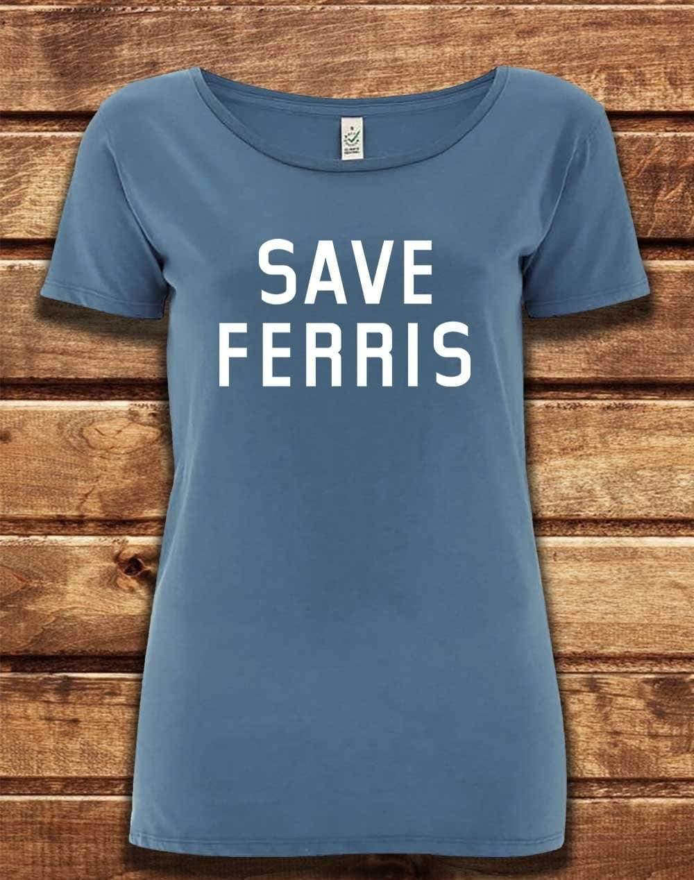 DELUXE Save Ferris Organic Scoop Neck T-Shirt 8-10 / Faded Denim  - Off World Tees