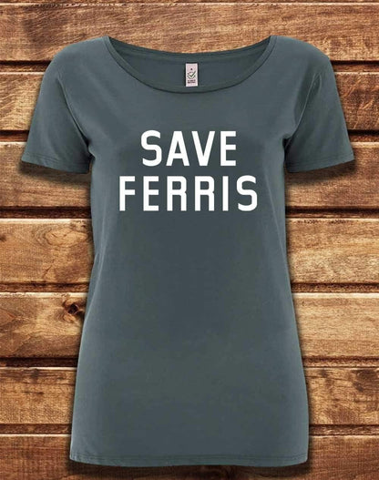 DELUXE Save Ferris Organic Scoop Neck T-Shirt 8-10 / Light Charcoal  - Off World Tees