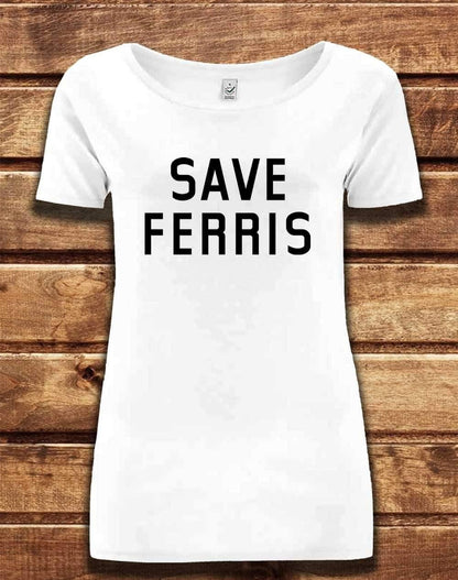 DELUXE Save Ferris Organic Scoop Neck T-Shirt 8-10 / White  - Off World Tees