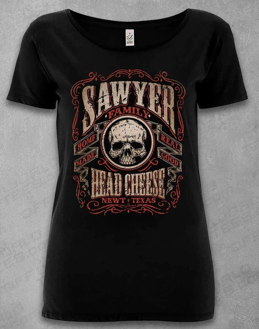 DELUXE Sawyer Family Head Cheese Organic Scoop Neck T-Shirt 8-10 / Black  - Off World Tees