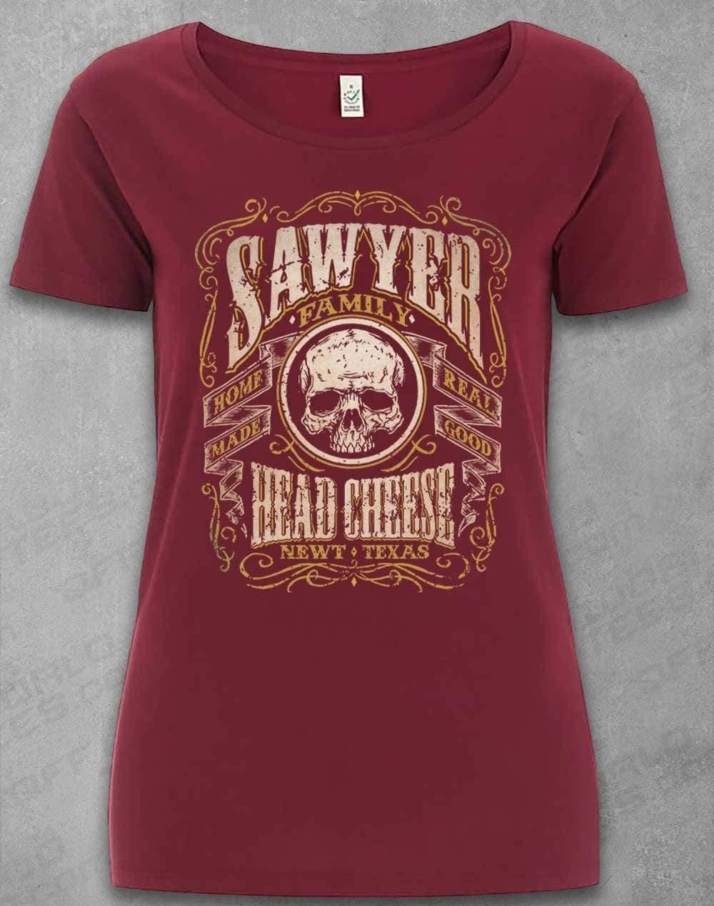DELUXE Sawyer Family Head Cheese Organic Scoop Neck T-Shirt 8-10 / Burgundy  - Off World Tees