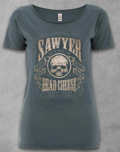 DELUXE Sawyer Family Head Cheese Organic Scoop Neck T-Shirt 8-10 / Light Charcoal  - Off World Tees