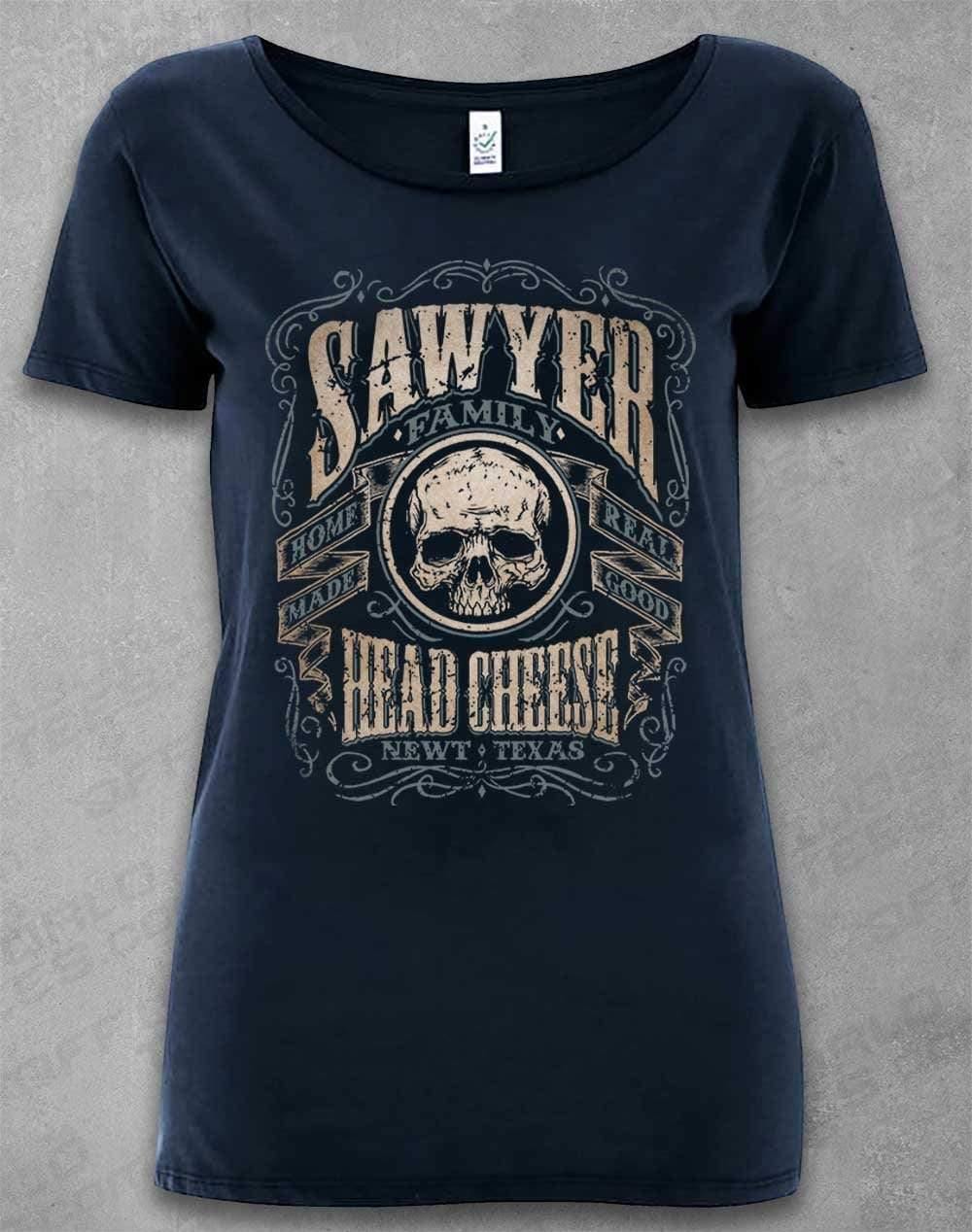DELUXE Sawyer Family Head Cheese Organic Scoop Neck T-Shirt 8-10 / Navy  - Off World Tees