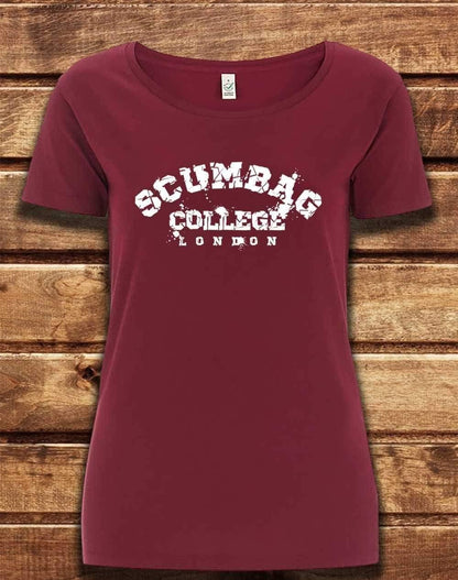 DELUXE Scumbag College Organic Scoop Neck T-Shirt 8-10 / Burgundy  - Off World Tees