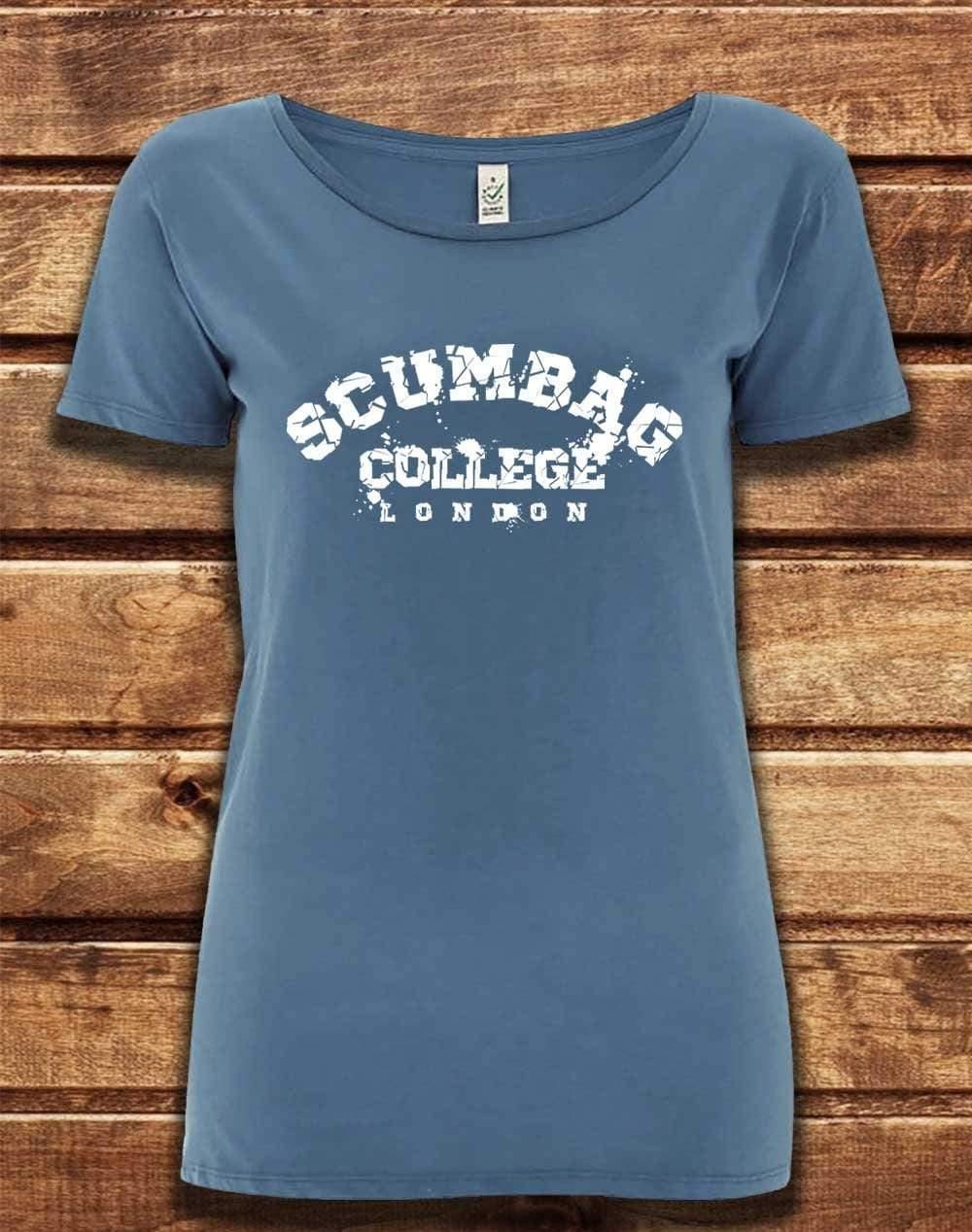 DELUXE Scumbag College Organic Scoop Neck T-Shirt 8-10 / Faded Denim  - Off World Tees