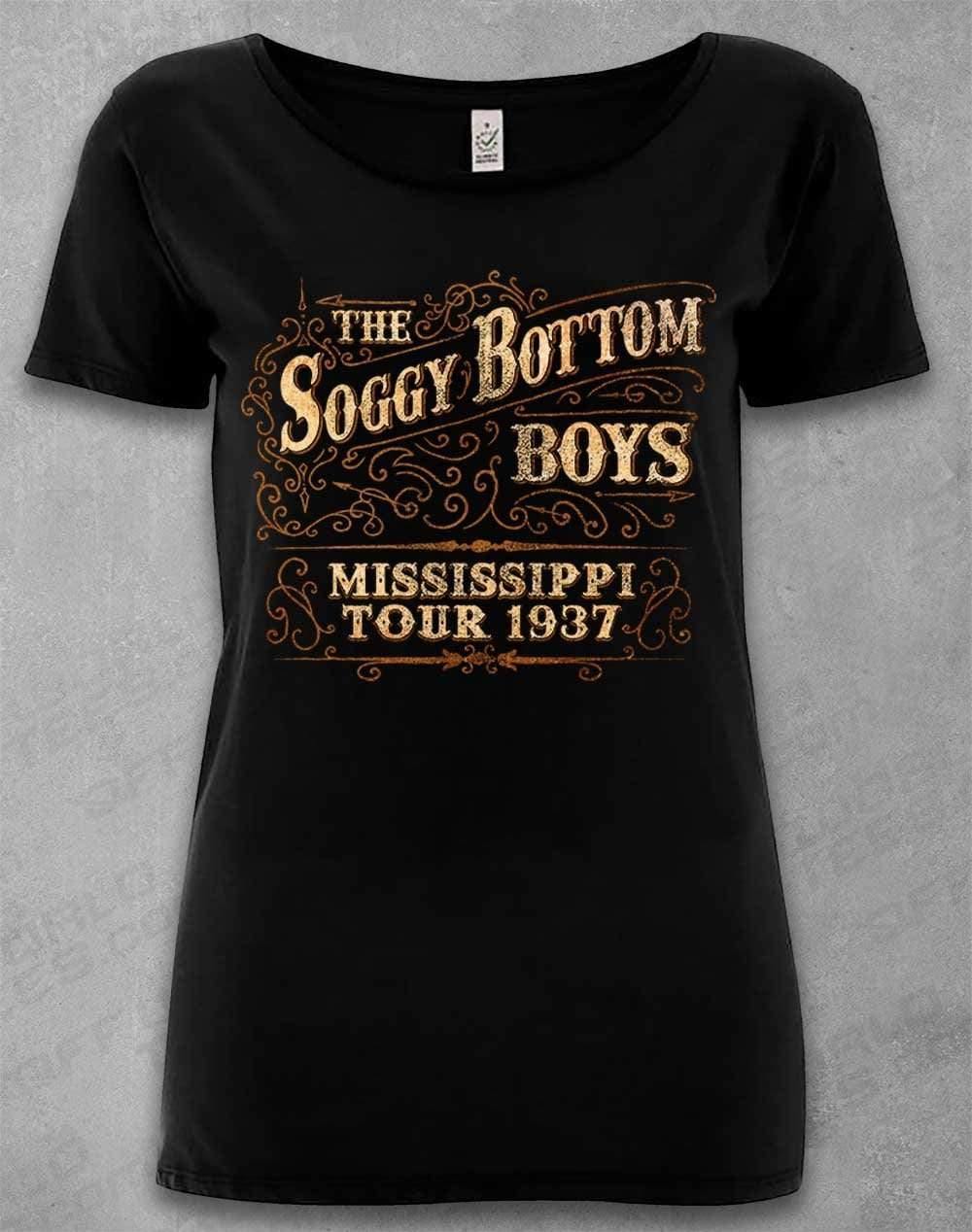 DELUXE Soggy Bottom Boys Tour 1937 Organic Scoop Neck T-Shirt 8-10 / Black  - Off World Tees