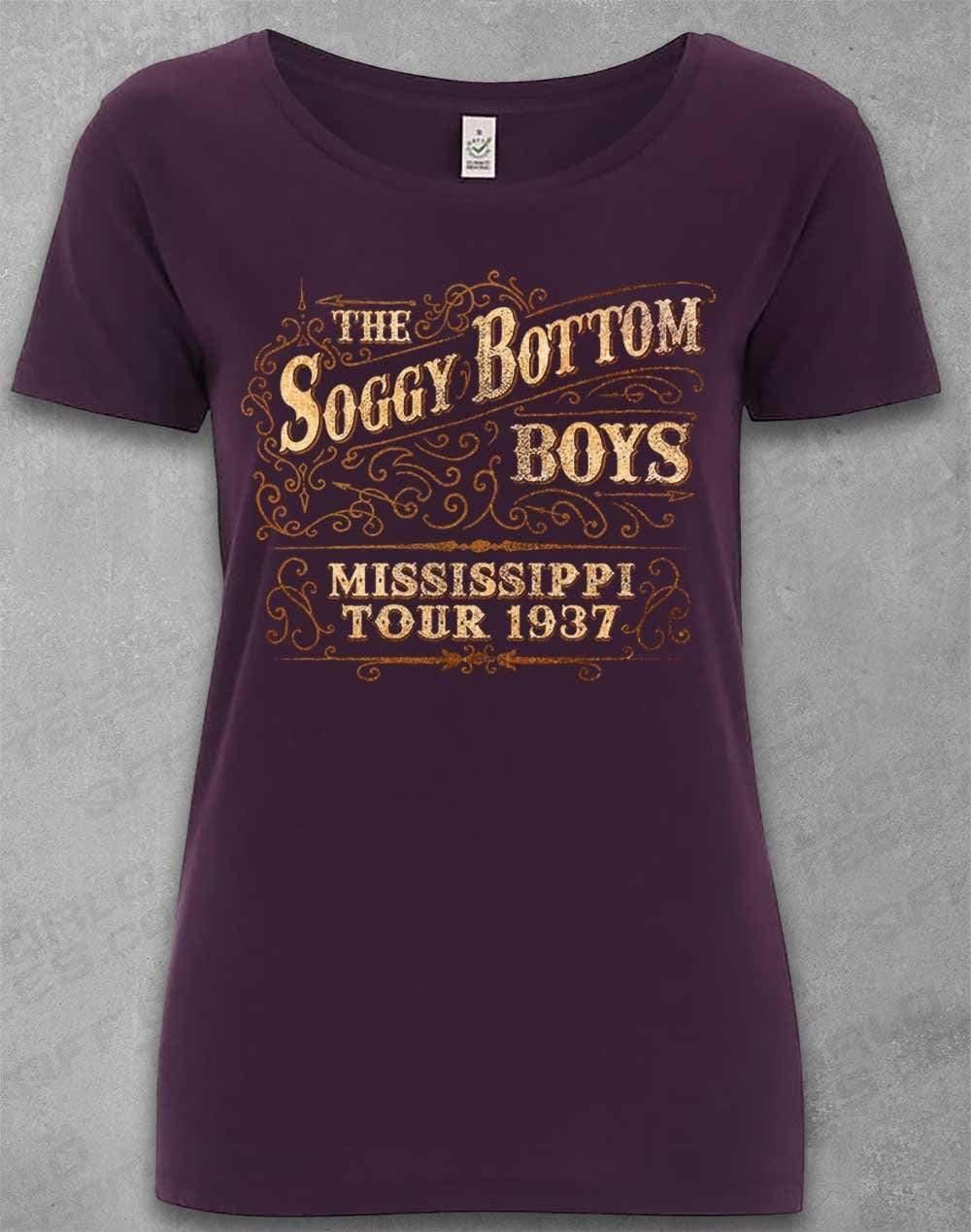 DELUXE Soggy Bottom Boys Tour 1937 Organic Scoop Neck T-Shirt 8-10 / Eggplant  - Off World Tees