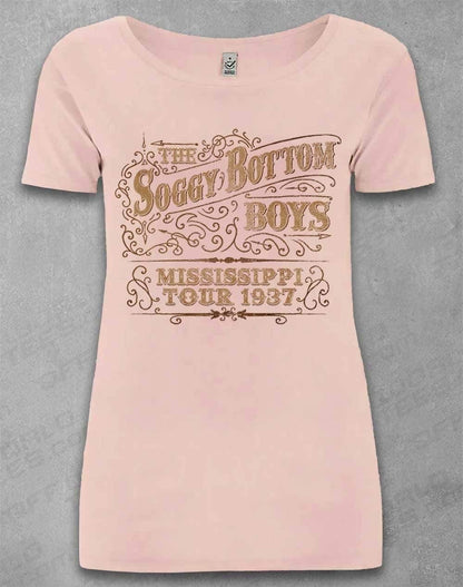 DELUXE Soggy Bottom Boys Tour 1937 Organic Scoop Neck T-Shirt 8-10 / Light Pink  - Off World Tees