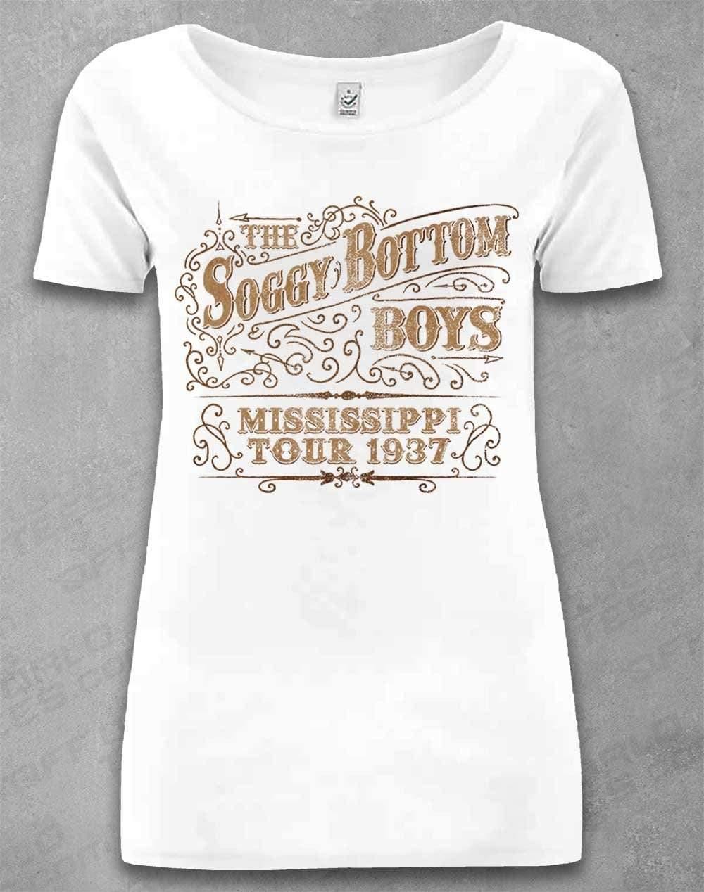 DELUXE Soggy Bottom Boys Tour 1937 Organic Scoop Neck T-Shirt 8-10 / White  - Off World Tees