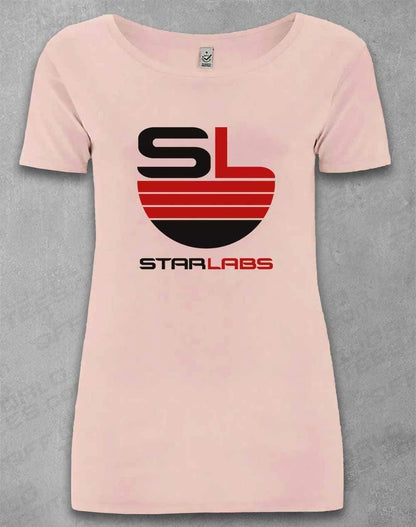 DELUXE Star Labs Logo Organic Scoop Neck T-Shirt 8-10 / Light Pink  - Off World Tees
