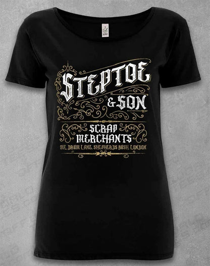 DELUXE Steptoe & Son Scrap Merchants Organic Scoop Neck T-Shirt 8-10 / Black  - Off World Tees
