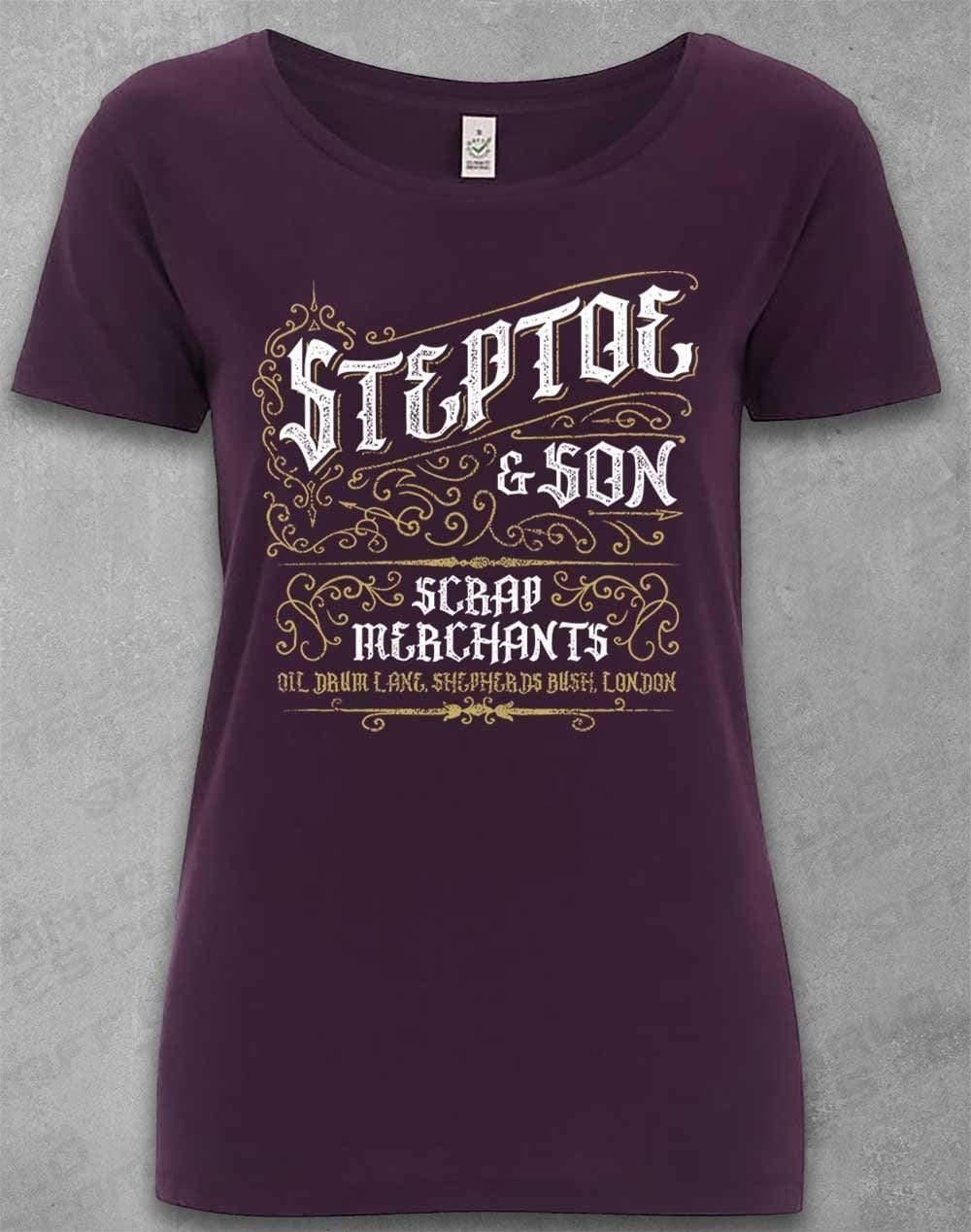 DELUXE Steptoe & Son Scrap Merchants Organic Scoop Neck T-Shirt 8-10 / Eggplant  - Off World Tees
