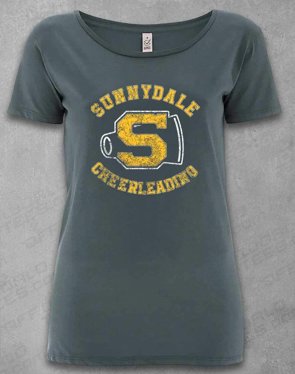 DELUXE Sunnydale Cheerleading Organic Scoop Neck T-Shirt 8-10 / Light Charcoal  - Off World Tees