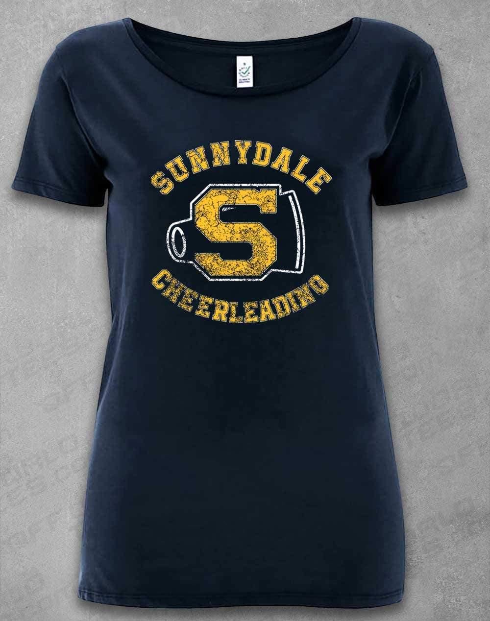 DELUXE Sunnydale Cheerleading Organic Scoop Neck T-Shirt 8-10 / Navy  - Off World Tees