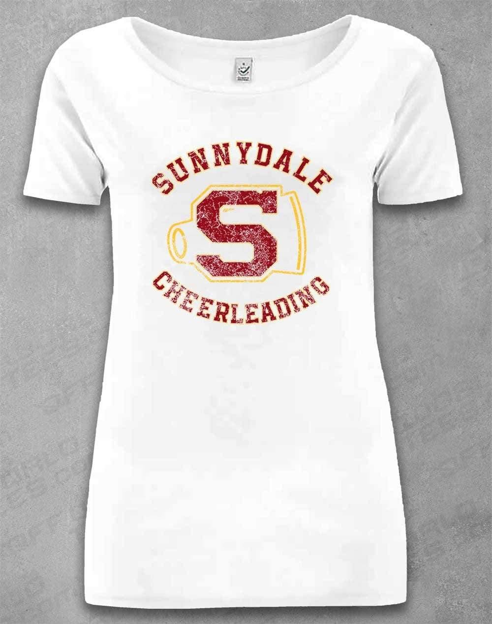 DELUXE Sunnydale Cheerleading Organic Scoop Neck T-Shirt 8-10 / White  - Off World Tees