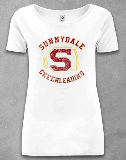 DELUXE Sunnydale Cheerleading Organic Scoop Neck T-Shirt 8-10 / White  - Off World Tees