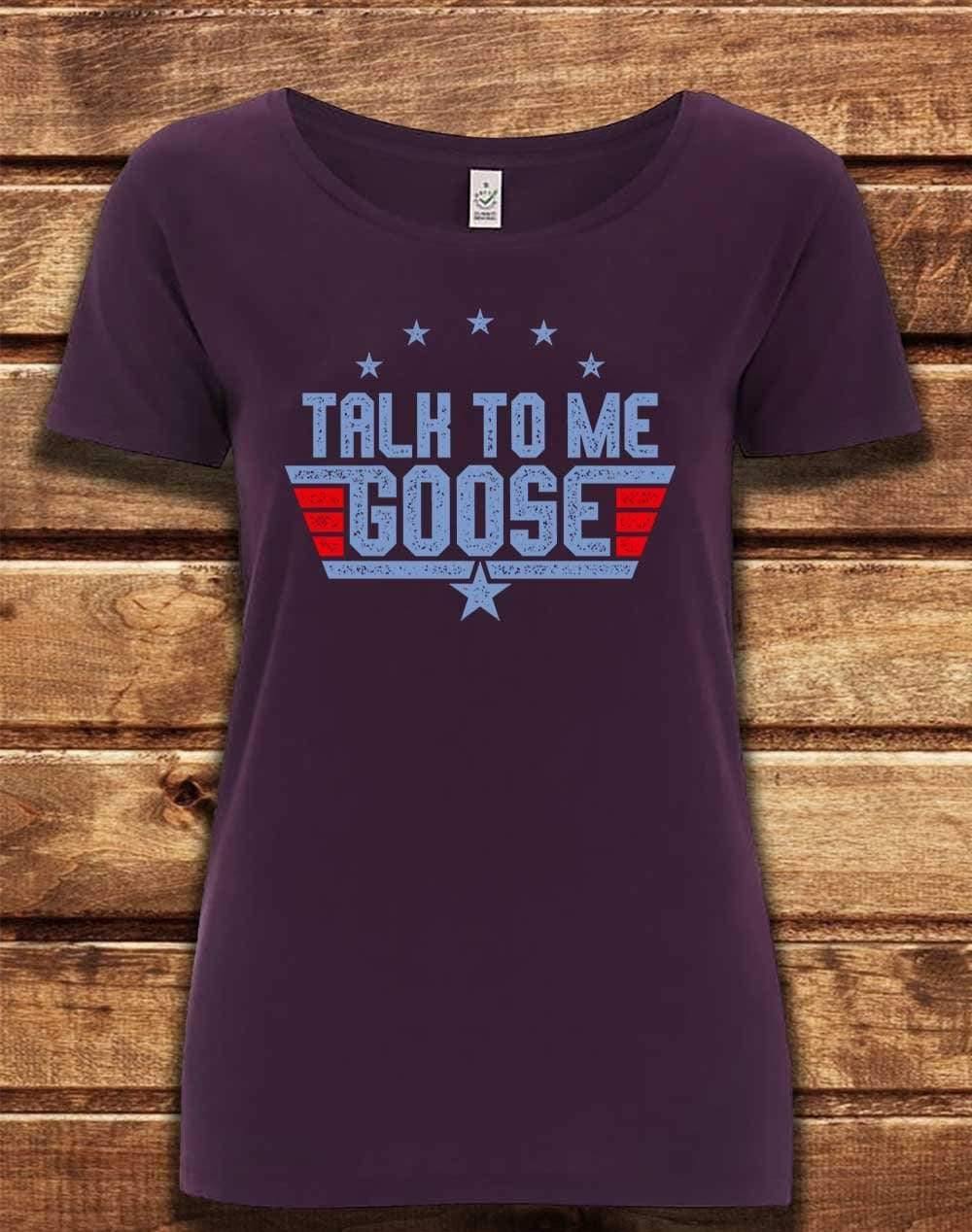 DELUXE Talk to me Goose Organic Scoop Neck T-Shirt 8-10 / Eggplant  - Off World Tees