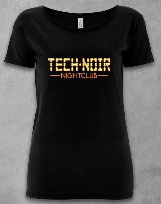DELUXE Tech Noir Nightclub Organic Scoop Neck T-Shirt 8-10 / Black  - Off World Tees