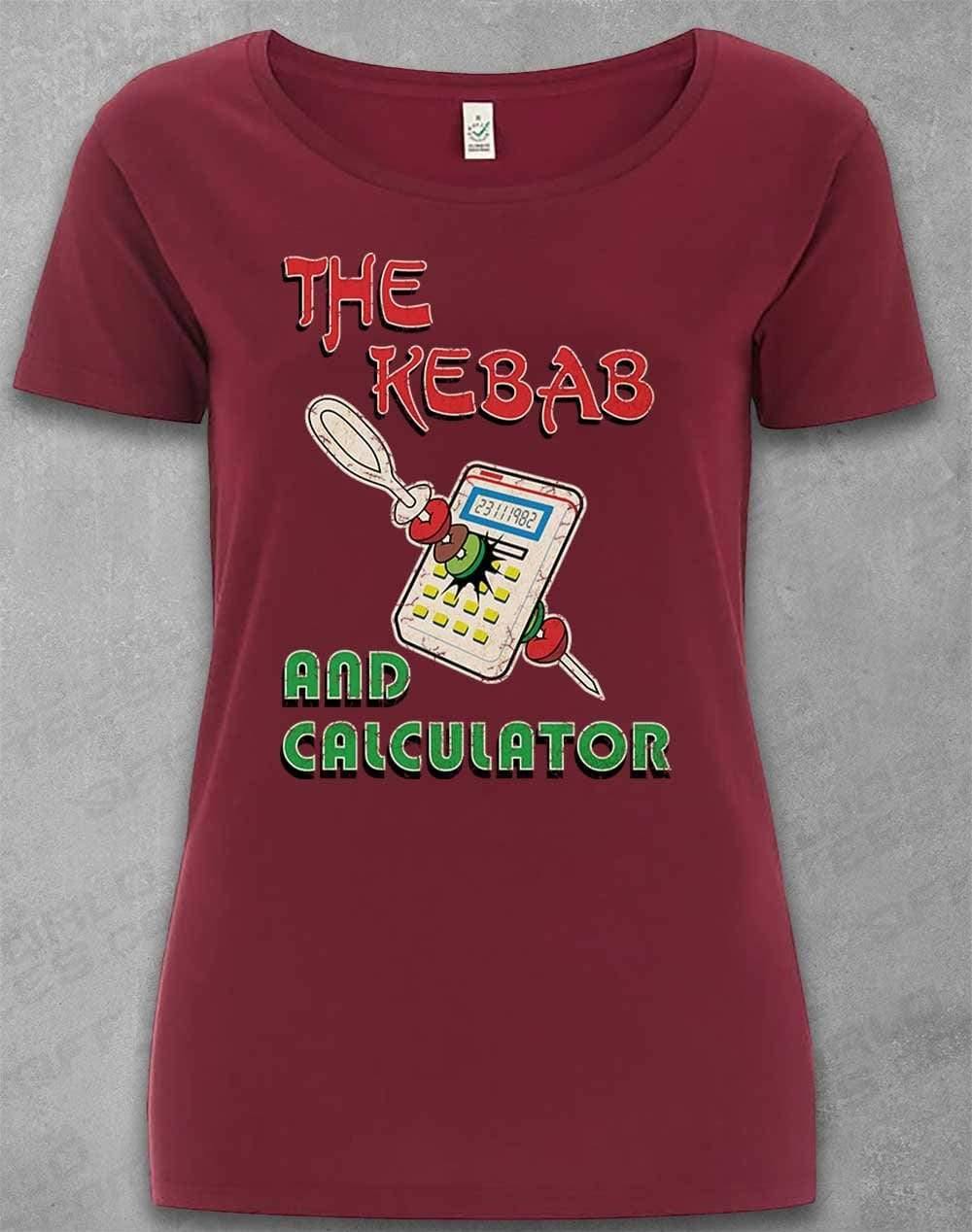 DELUXE The Kebab and Calculator 1982 Organic Scoop Neck T-Shirt 8-10 / Burgundy  - Off World Tees