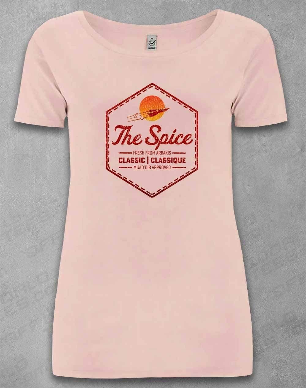 DELUXE The Spice Retro Logo Organic Scoop Neck T-Shirt 8-10 / Light Pink  - Off World Tees