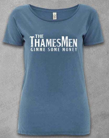 DELUXE The Thamesmen Gimme Some Money Organic Scoop Neck T-Shirt 8-10 / Faded Denim  - Off World Tees