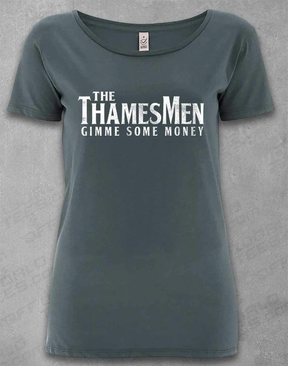 DELUXE The Thamesmen Gimme Some Money Organic Scoop Neck T-Shirt 8-10 / Light Charcoal  - Off World Tees