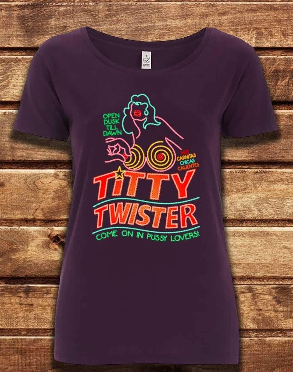 DELUXE Titty Twister Organic Scoop Neck T-Shirt 8-10 / Eggplant  - Off World Tees