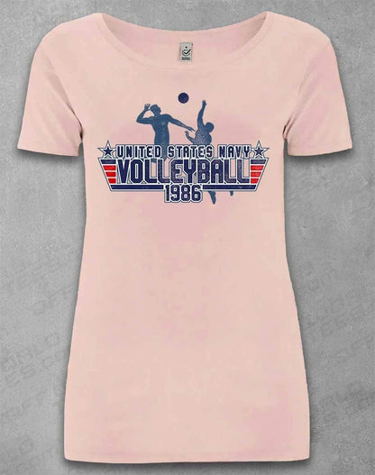 DELUXE US Navy Volleyball 1986 Organic Scoop Neck T-Shirt 8-10 / Light Pink  - Off World Tees