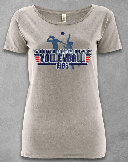 DELUXE US Navy Volleyball 1986 Organic Scoop Neck T-Shirt 8-10 / Melange Grey  - Off World Tees