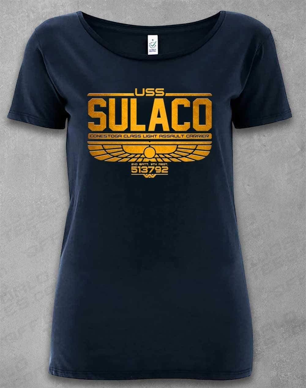 DELUXE USS Sulaco Organic Scoop Neck T-Shirt 8-10 / Navy  - Off World Tees