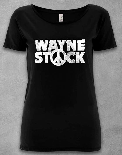 DELUXE Waynestock Organic Scoop Neck T-Shirt 8-10 / Black  - Off World Tees