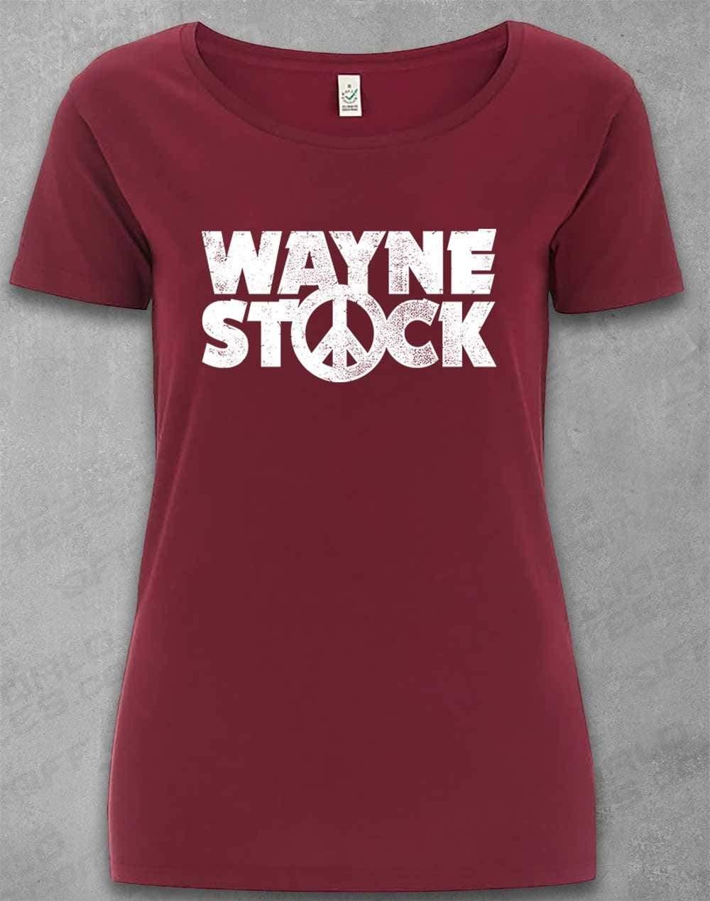 DELUXE Waynestock Organic Scoop Neck T-Shirt 8-10 / Burgundy  - Off World Tees