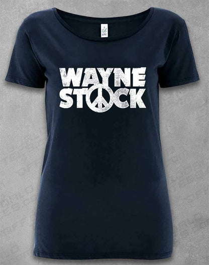 DELUXE Waynestock Organic Scoop Neck T-Shirt 8-10 / Navy  - Off World Tees