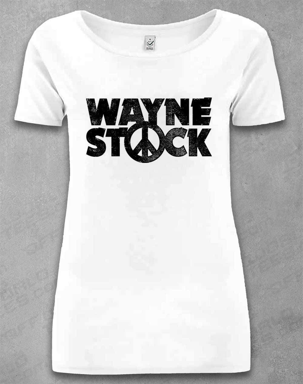 DELUXE Waynestock Organic Scoop Neck T-Shirt 8-10 / White  - Off World Tees