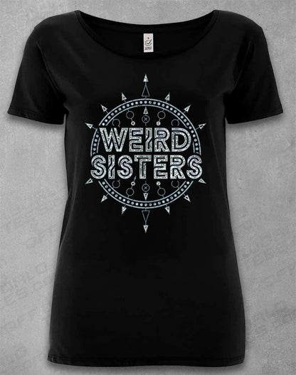 DELUXE Weird Sisters Band Logo Organic Scoop Neck T-Shirt 8-10 / Black  - Off World Tees