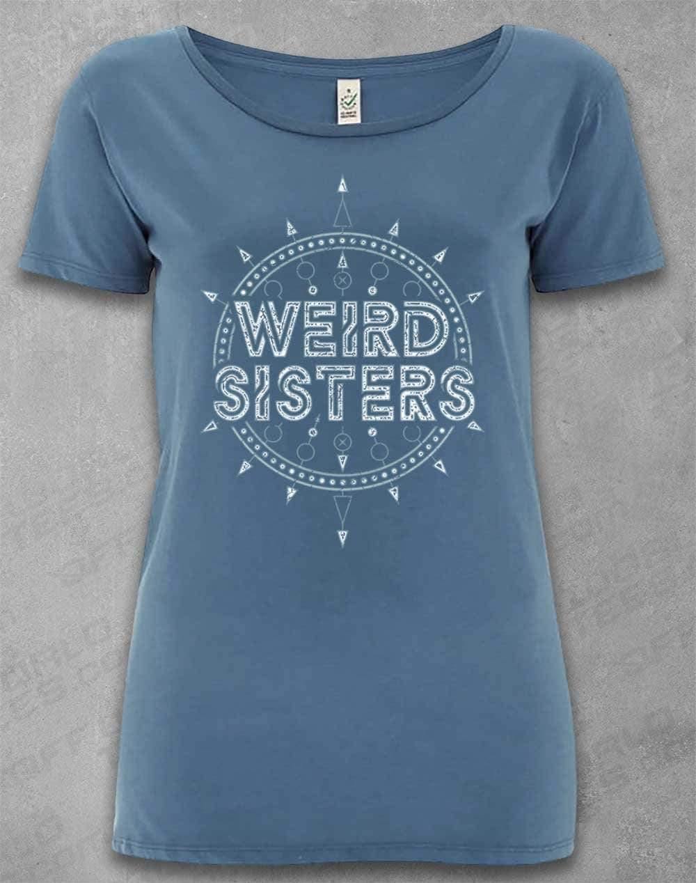 DELUXE Weird Sisters Band Logo Organic Scoop Neck T-Shirt 8-10 / Faded Denim  - Off World Tees