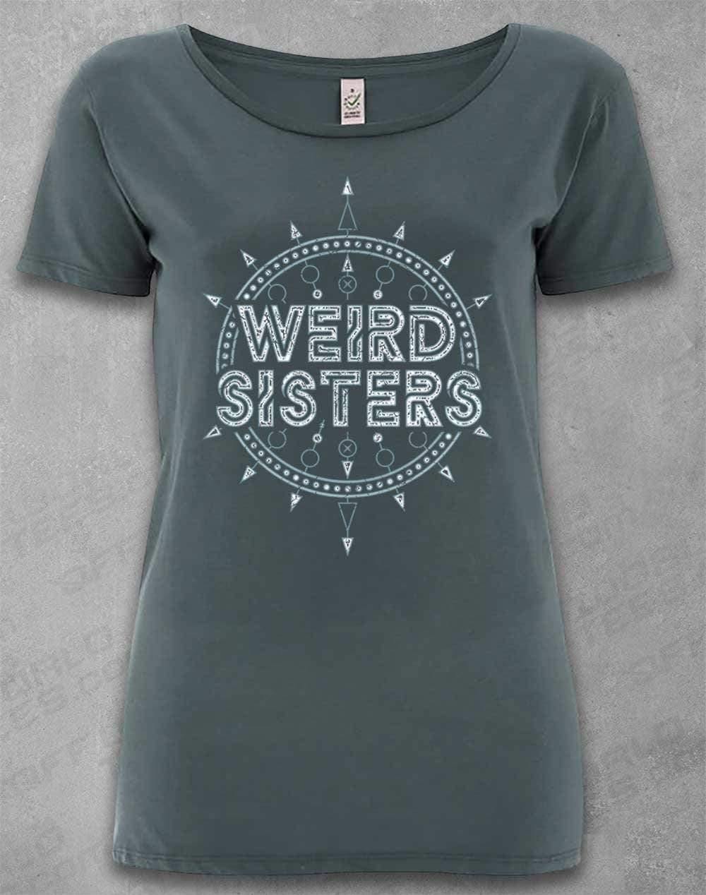 DELUXE Weird Sisters Band Logo Organic Scoop Neck T-Shirt 8-10 / Light Charcoal  - Off World Tees