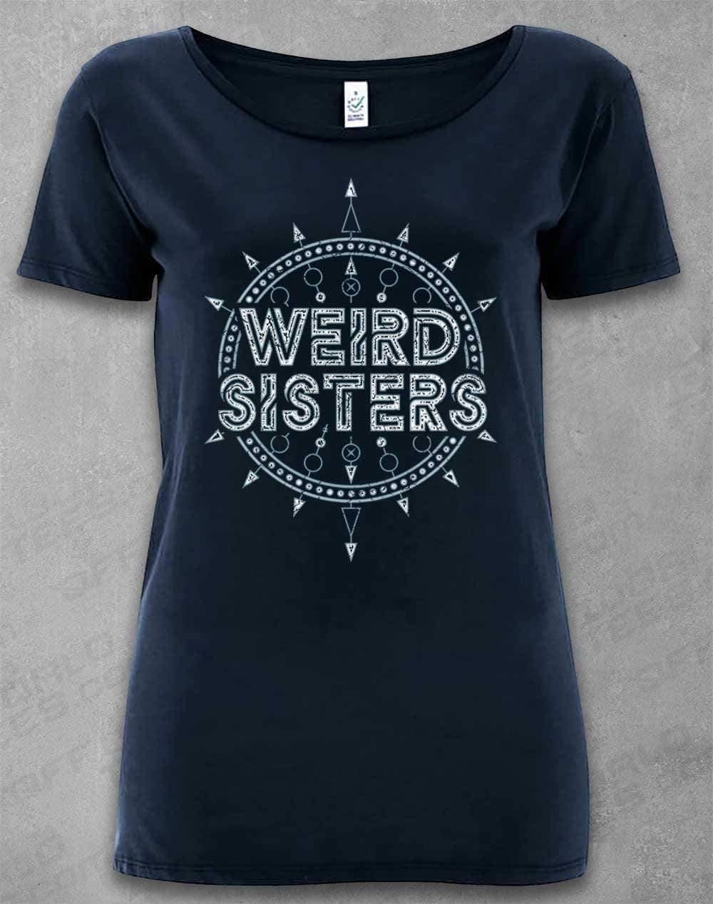 DELUXE Weird Sisters Band Logo Organic Scoop Neck T-Shirt 8-10 / Navy  - Off World Tees