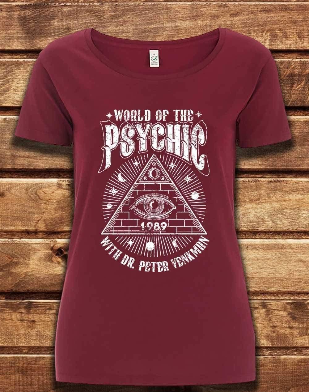 DELUXE World of the Psychic Organic Scoop Neck T-Shirt 8-10 / Burgundy  - Off World Tees