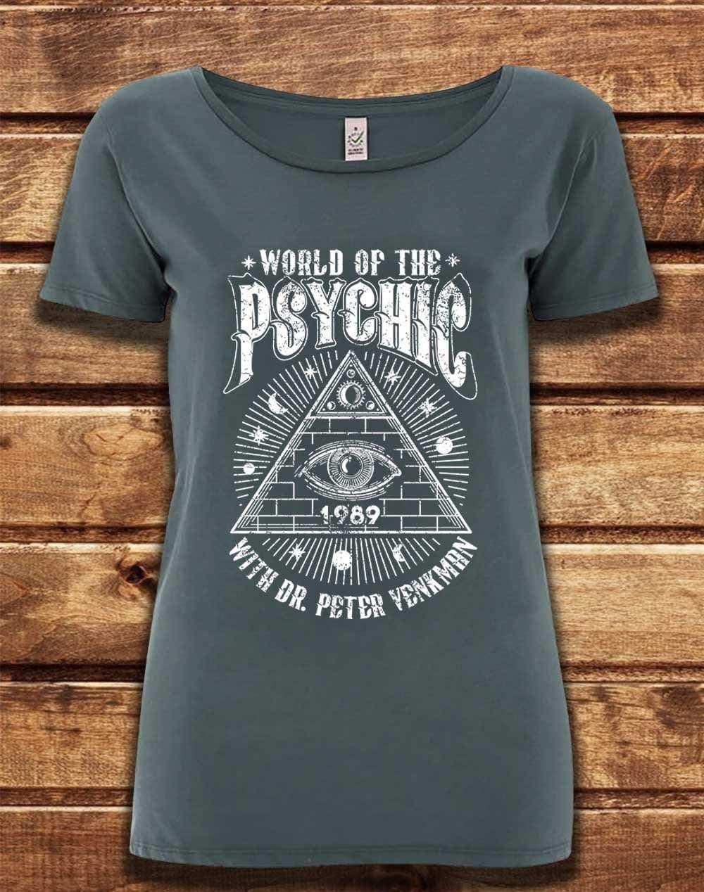 DELUXE World of the Psychic Organic Scoop Neck T-Shirt 8-10 / Light Charcoal  - Off World Tees