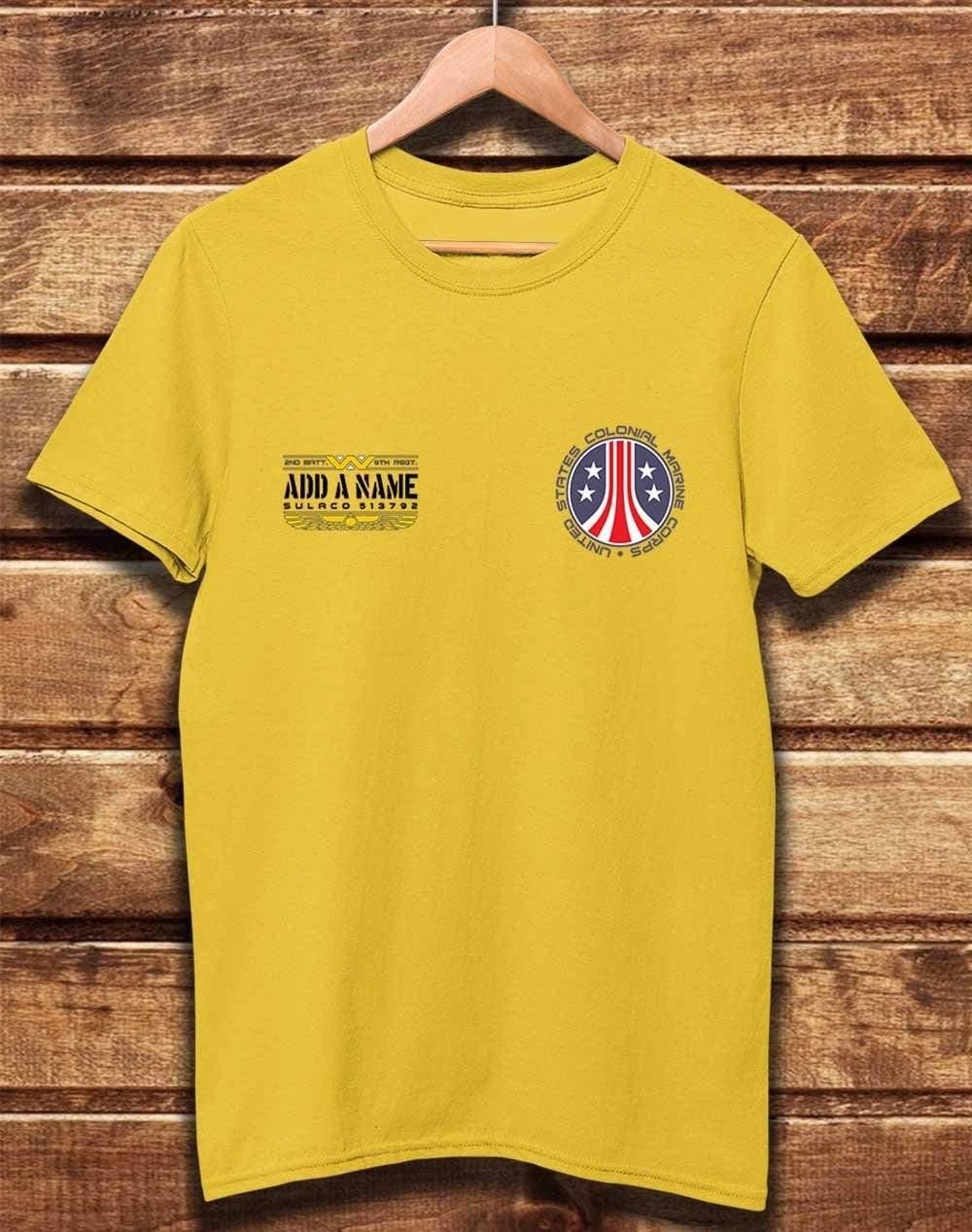 CUSTOMISABLE DELUXE Colonial Marine Organic Cotton T-Shirt S / Yellow  - Off World Tees