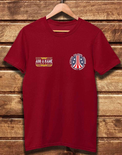 CUSTOMISABLE DELUXE Colonial Marine Organic Cotton T-Shirt XS / Dark Red  - Off World Tees