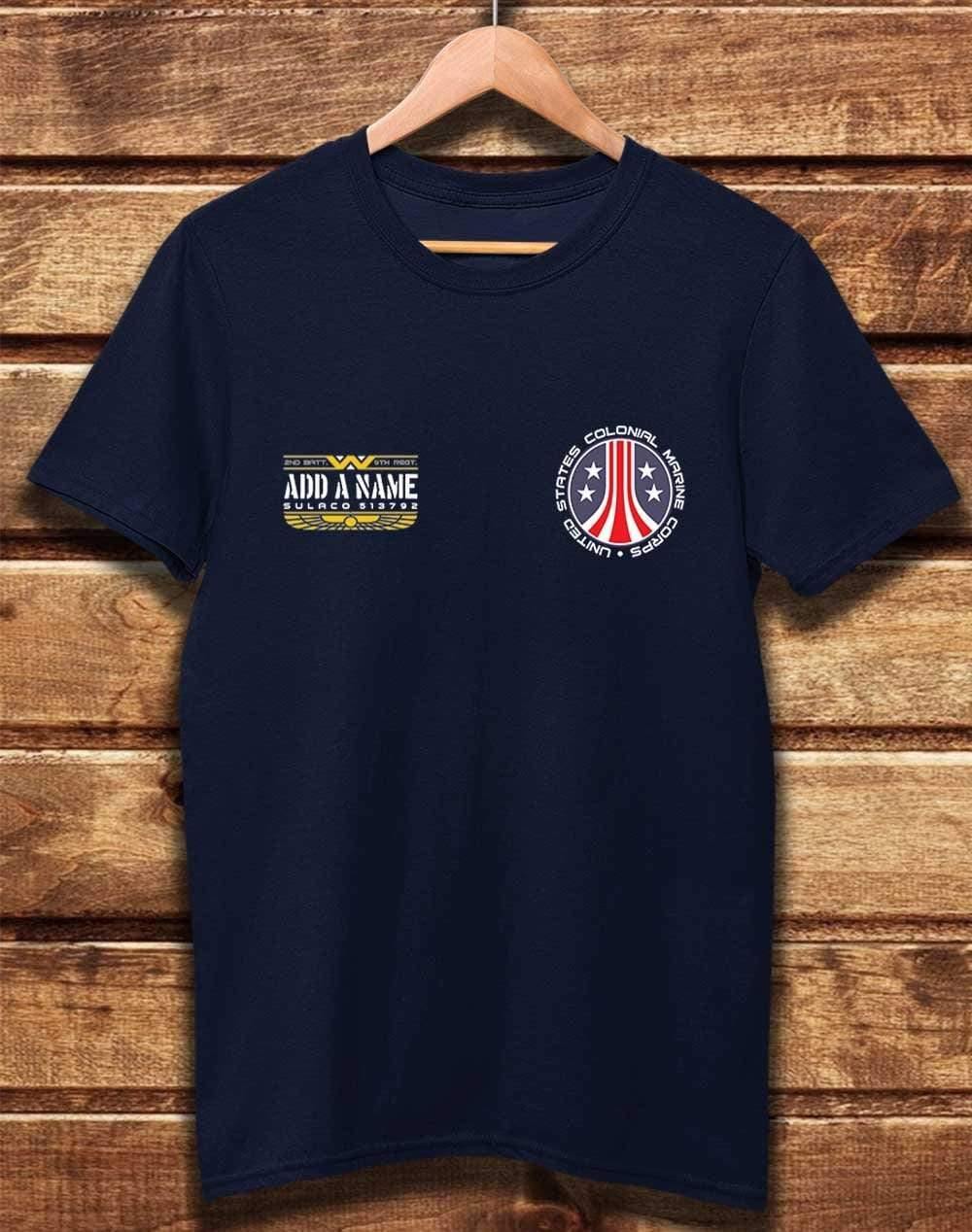 CUSTOMISABLE DELUXE Colonial Marine Organic Cotton T-Shirt XS / Navy  - Off World Tees