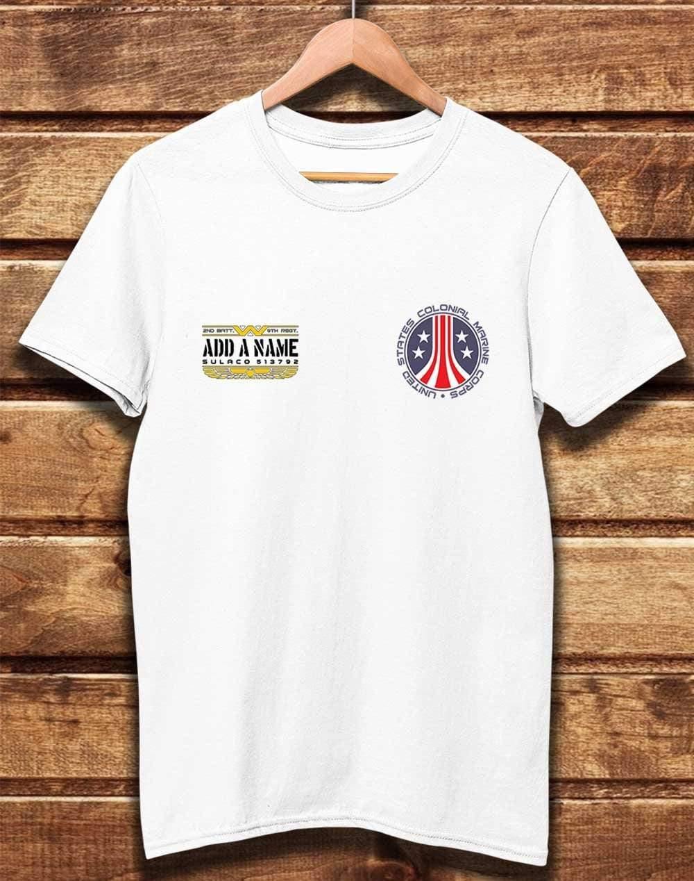 CUSTOMISABLE DELUXE Colonial Marine Organic Cotton T-Shirt XS / White  - Off World Tees