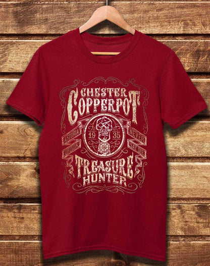 DELUXE Chester Copperpot Treasure Hunter Organic Cotton T-Shirt XS / Dark Red  - Off World Tees